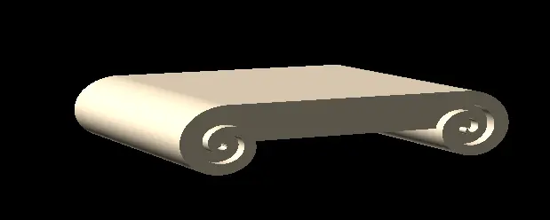 A slab with two spirals on each side.