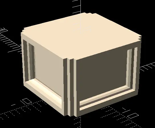 Cuboid with additional extrusion and inset faces