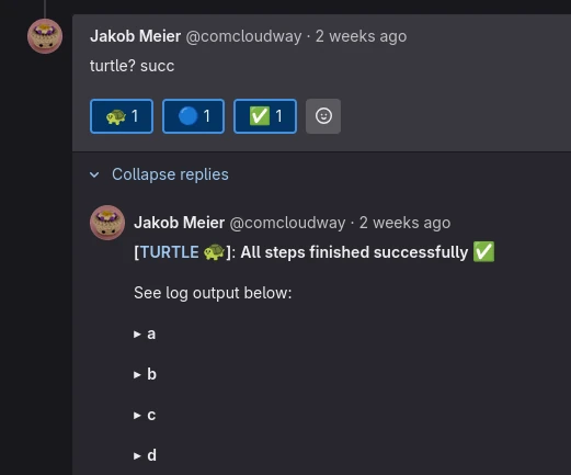 Screenshot of turtle generated quiet mode